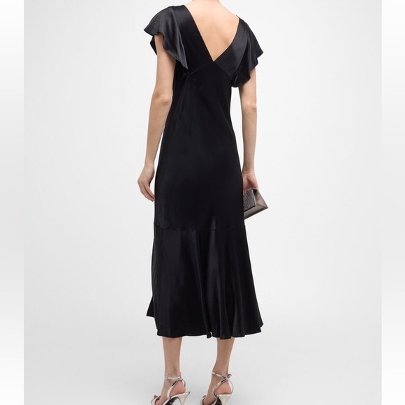Rails Dina Flutter-Sleeve Satin Midi Dress - Picture 4 of 8